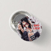 Emo-liefde Ronde Button 3,2 Cm (Voorkant /achterkant)