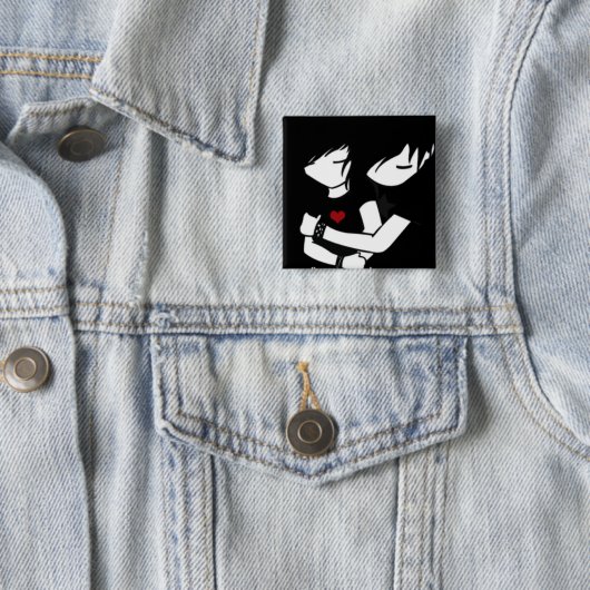 emo-liefde vierkante button 5,1 cm (In situ)