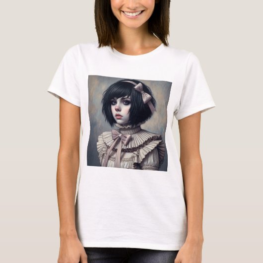Emo linten en ruches t-shirt (Voorkant)