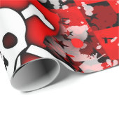 Emo Love Heart Skull Wrapping Paper Cadeaupapier (Rol Hoek)