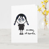 emo-meisje kaart (Gele Bloem)