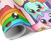 emo-meisje-kawaii-naadloos-patroon cadeaupapier (Rol Hoek)