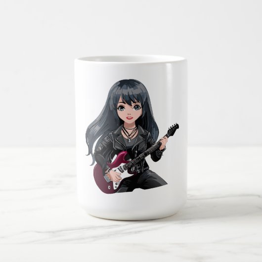 Emo meisje met lang zwart haar koffiemok (Center)