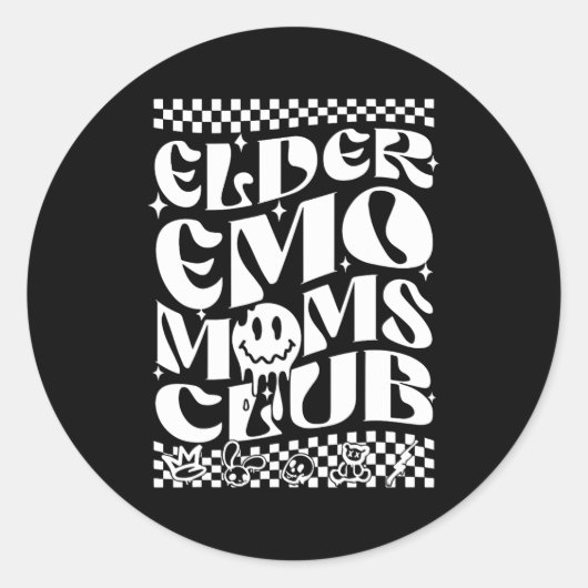 Emo Moms Club Moederdag Ronde Sticker (Voorkant)