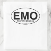 Emo Music Euro Oval Decal Style Slogan Ovale Sticker (Tas)