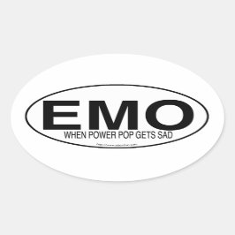 Emo Music Euro Oval Decal Style Slogan Ovale Sticker