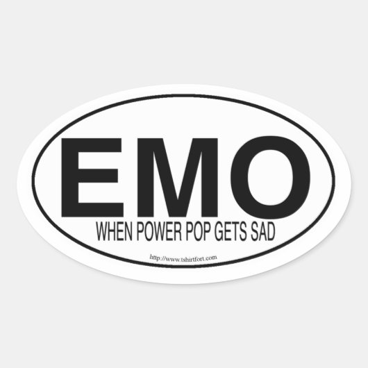 Emo Muziek Euro Ovaal Sticker Stijl Slogan (Voorkant)