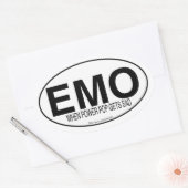 Emo Muziek Euro Ovaal Sticker Stijl Slogan (Envelop)