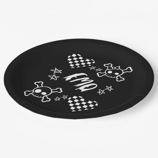 Emo-ontwerp Papieren Bordje (Gekanteld)