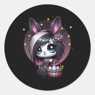 Emo Paashaas Schattige Gothic Meisje Whimsigoth Eg Ronde Sticker