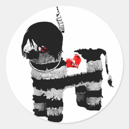 emo piñata ronde sticker (Voorkant)