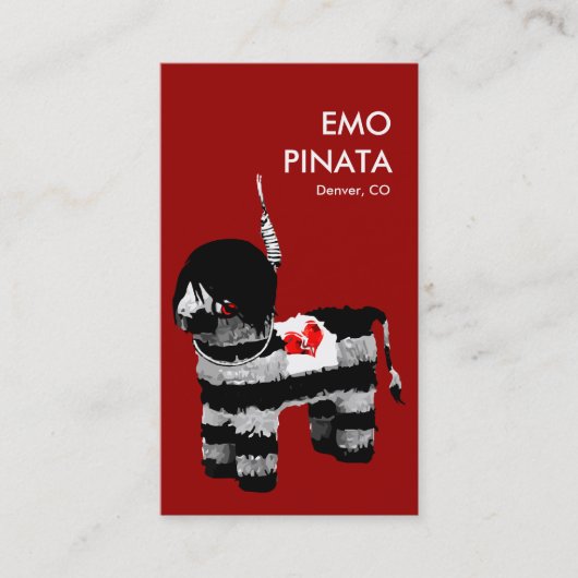 emo pinata visitekaartje (Voorkant)