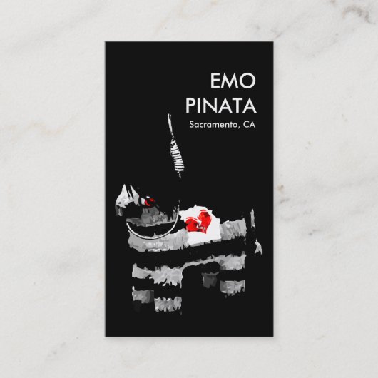 emo pinata visitekaartje (Voorkant)