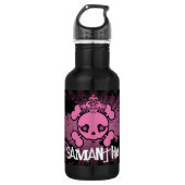 EMO Pink Skull Crossbones 32.oz. Waterfles (Voorkant)