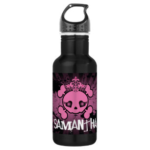 EMO Pink Skull Crossbones 32.oz. Waterfles