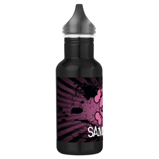 EMO Pink Skull Crossbones 32.oz. Waterfles (Links)