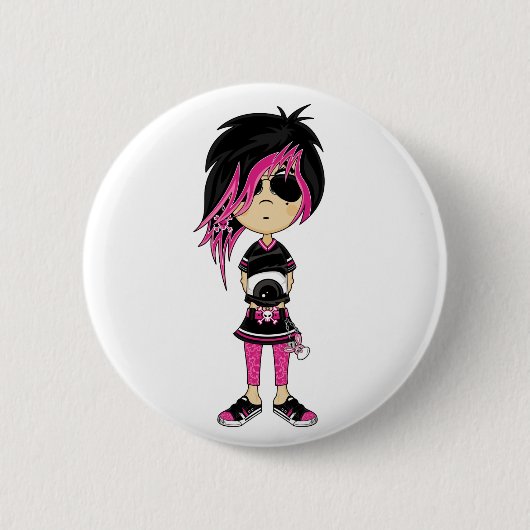 Emo Punk Girl Badge Ronde Button 5,7 Cm (Voorkant)