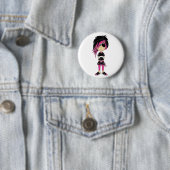 Emo Punk Girl Badge Ronde Button 5,7 Cm (In situ)