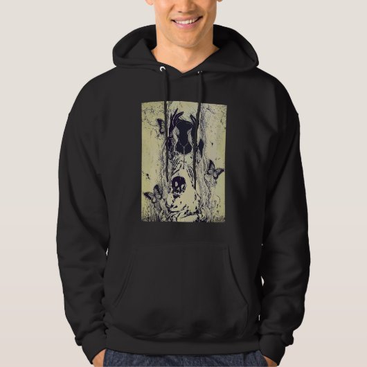 Emo punk graphic womens summer graphic skull butt hoodie (Voorkant)