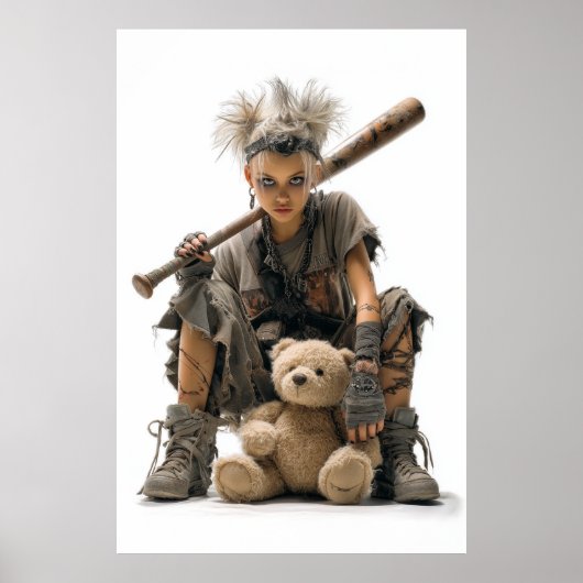Emo Punk-meisje in post-apocalyptische stijl Poster (Voorkant)