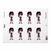 EMO Punk Meisje Sticker Label (Full Sheet)