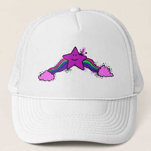 Emo Regenboog Ster Trucker Hoed Pet (Voorkant)
