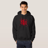 Emo Rode Ster Verf Splatter Hoodie (Voorkant volledig)