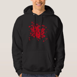 Emo Rode Ster Verf Splatter Hoodie