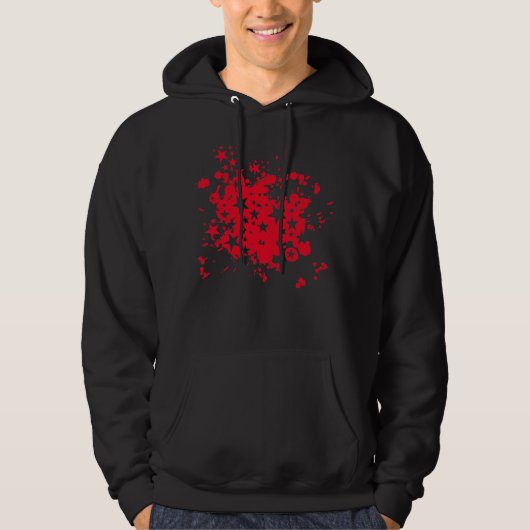 Emo Rode Ster Verf Splatter Hoodie (Voorkant)