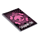 EMO Roze Crossbones Girly Spiral notebook Notitieboek (Rechterzijde)