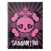 EMO Roze Crossbones Girly Spiral notebook Notitieboek (Voorkant)