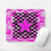 Emo Roze Graffiti Star Checkers Muismat (Met muis)