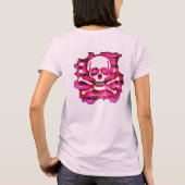 Emo Roze Schedel & Botten T-shirt (Achterkant)