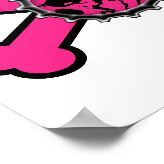 emo roze schedel poster (Hoek)