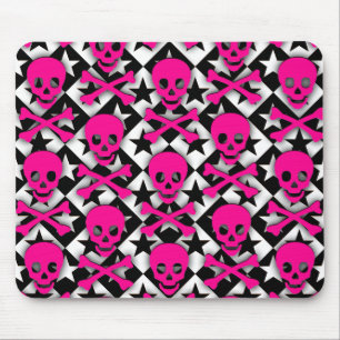 Emo Roze Skulls & Stars Muismat