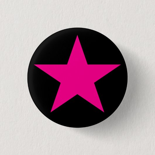 Emo roze ster ronde button 3,2 cm (Voorkant)