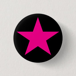 Emo roze ster ronde button 3,2 cm
