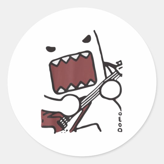 Emo Scence Guitar Domo Y2k Japanese Ronde Sticker (Voorkant)