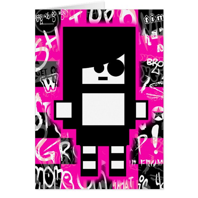 Emo Scene Girl Kaart (Voorkant)