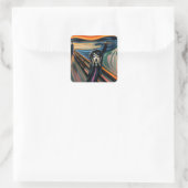 Emo Scream Vierkante Sticker (Tas)