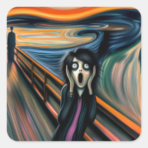 Emo Scream Vierkante Sticker