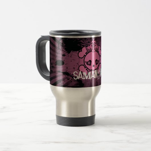 EMO Skull 15 oz. Roestvrij stalen reisbeker (Voorkant links)