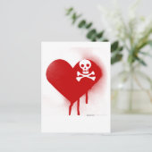 Emo Skull Heart Anti Valentijnsdag - Rock Grunge Feestdagenkaart (Staand voorkant)