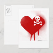 Emo Skull Heart Anti Valentijnsdag - Rock Grunge Feestdagenkaart (Voorkant / Achterkant)