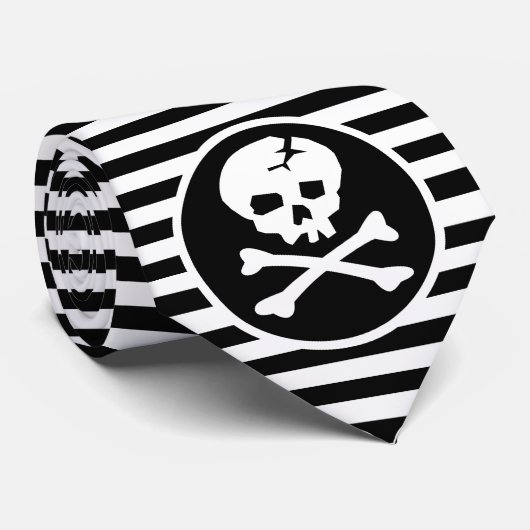 Emo Skull Patch Stropdas (Opgerold)