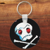 Emo Skulls & Hearts: "Ik hou van je dood" accessoi Sleutelhanger (Voorkant)