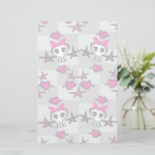 Emo Skulls Pattern Briefpapier (Staand voorkant)