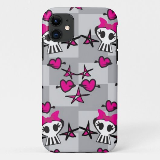 Emo Skulls Pattern Case-Mate iPhone Case (Achterkant)