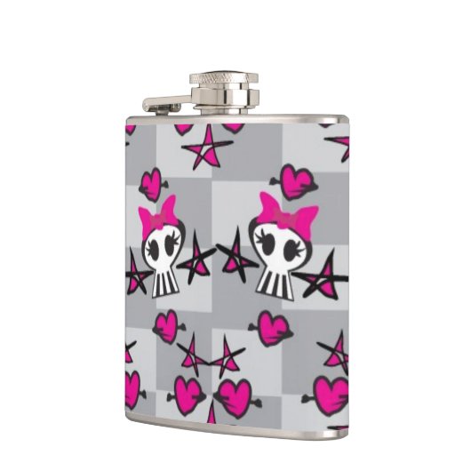 Emo Skulls Pattern Heupfles (Links)