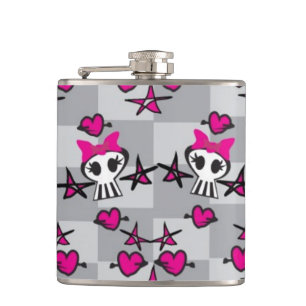Emo Skulls Pattern Heupfles